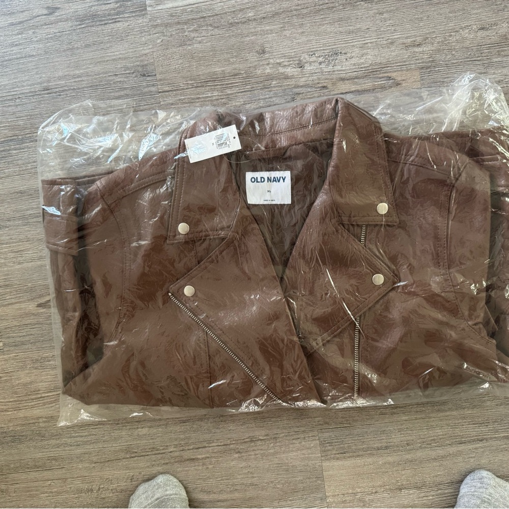 Old Navy Brown Faux Leather Jacket